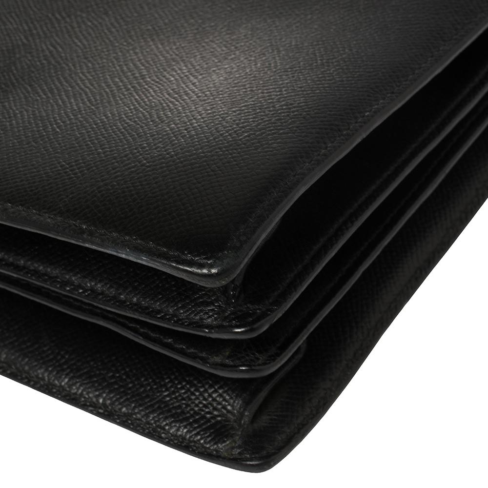 Bvlgari Black Leather 3 Gussets Shoulder Bag 3