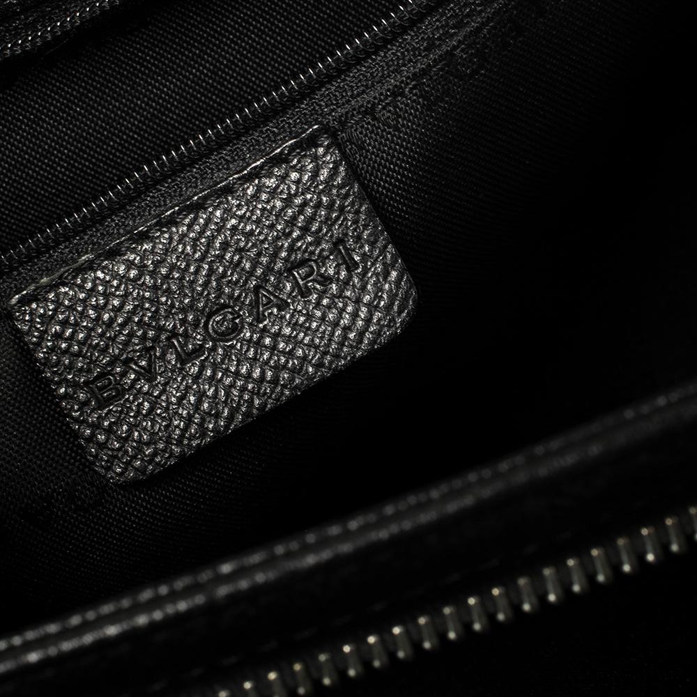Bvlgari Black Leather 3 Gussets Shoulder Bag 1
