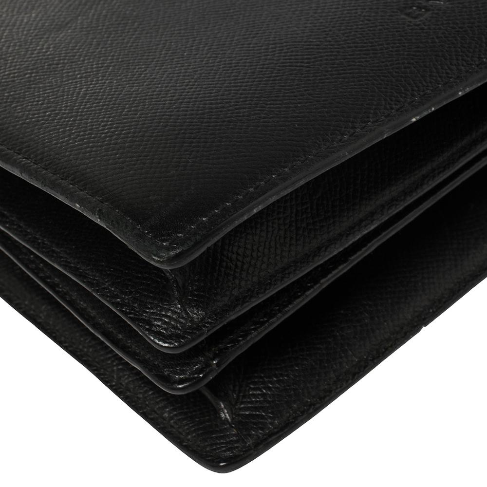 Bvlgari Black Leather 3 Gussets Shoulder Bag 2