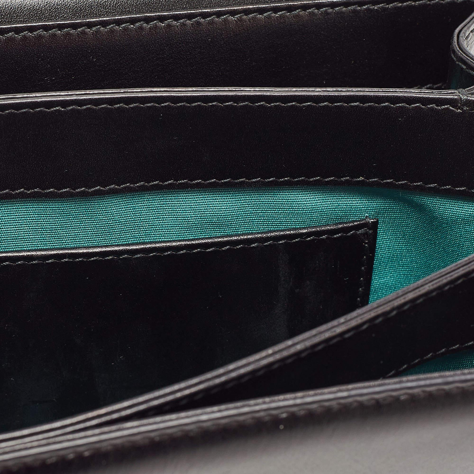 Bvlgari Black Leather and Perspex Small Flap Cover Shoulder Bag 2