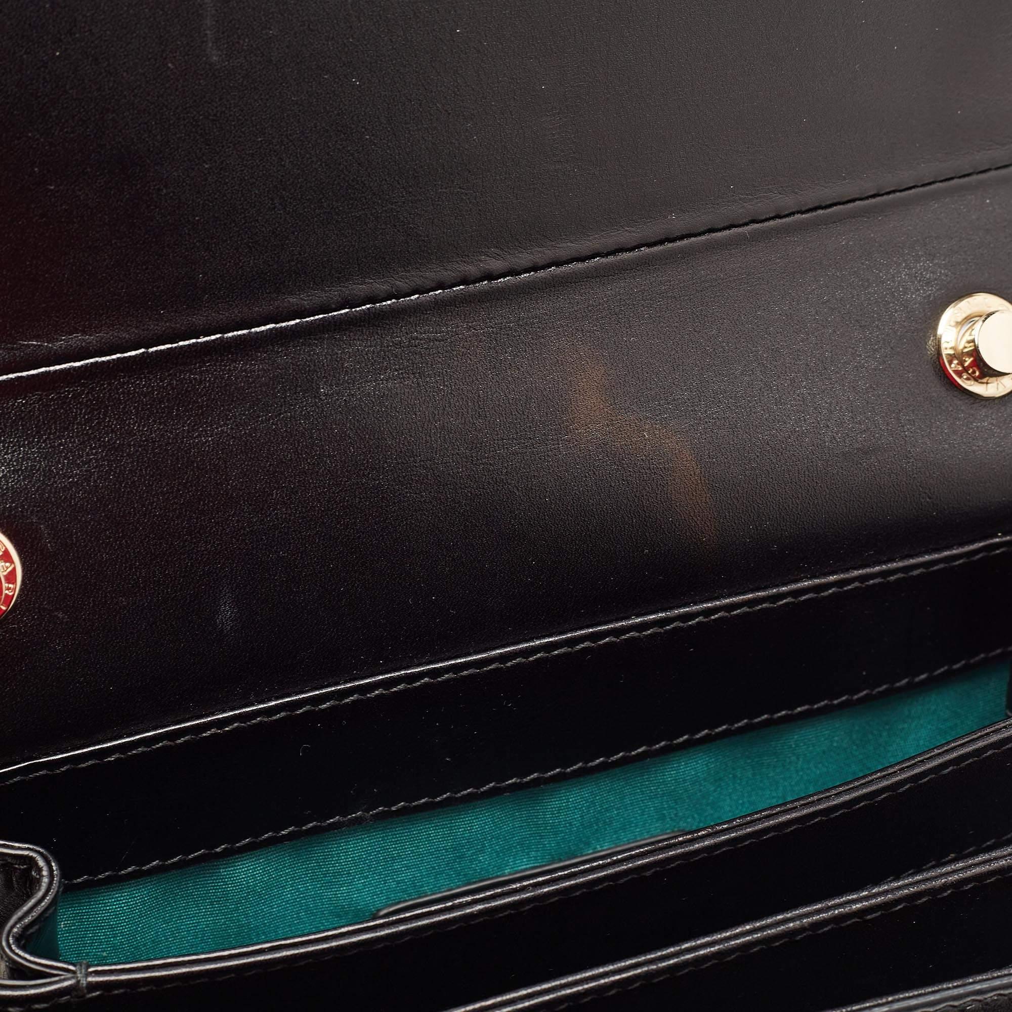 Bvlgari Black Leather and Perspex Small Flap Cover Shoulder Bag 5