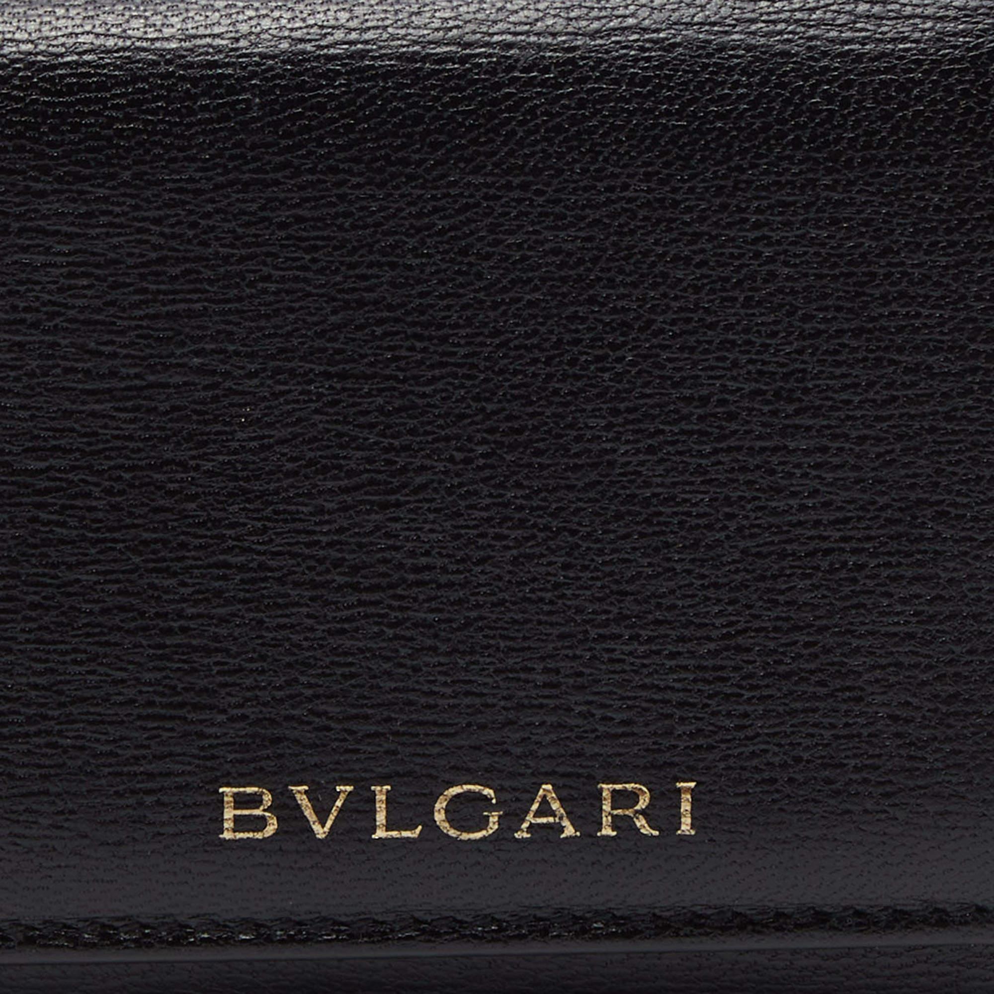 Bvlgari Black Leather B-Zero1 Trifold Wallet 6