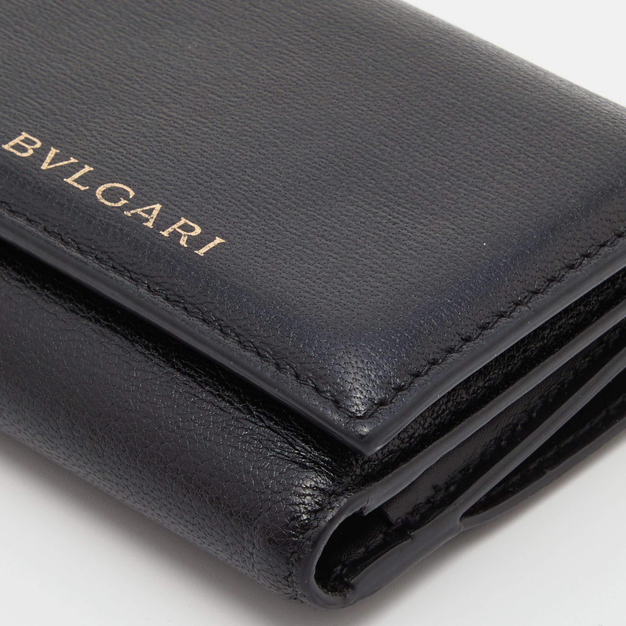 Bvlgari Black Leather B-Zero1 Trifold Wallet 1