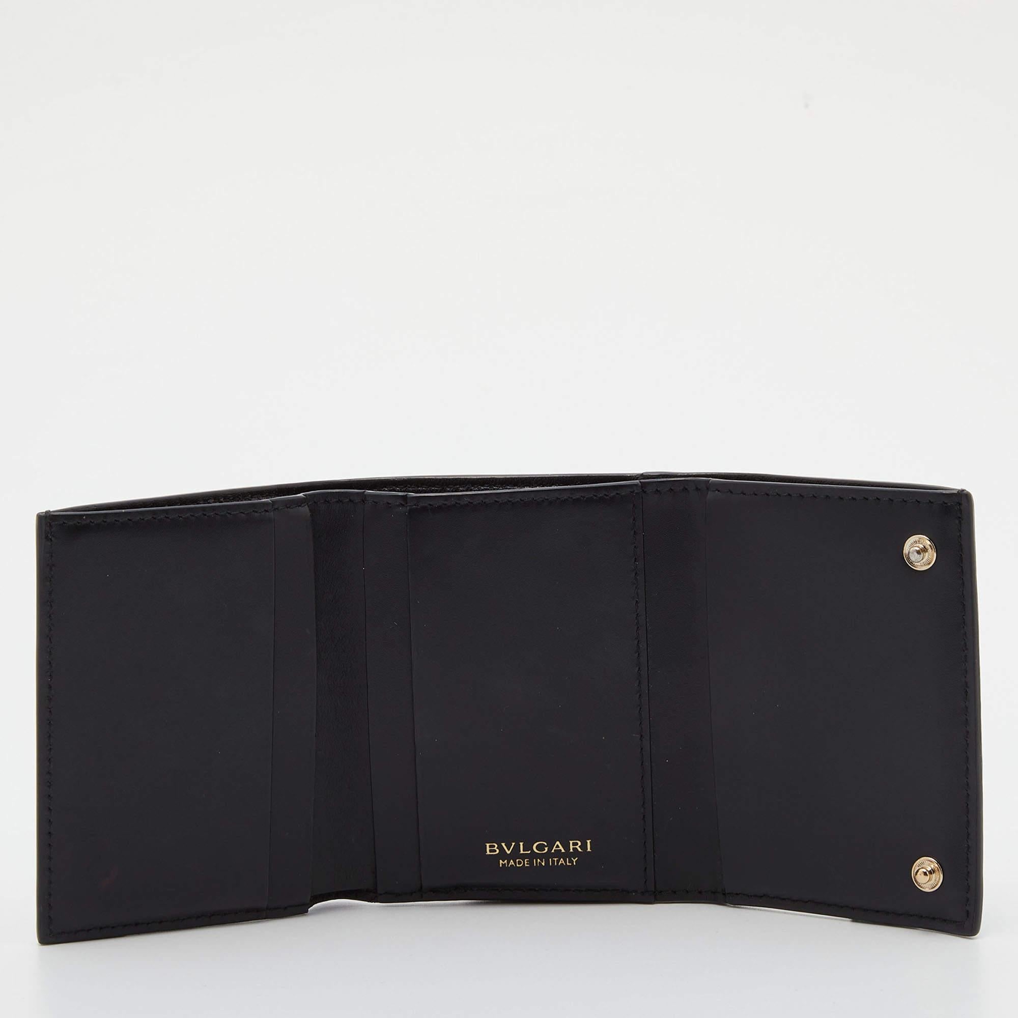 Bvlgari Black Leather B-Zero1 Trifold Wallet 3