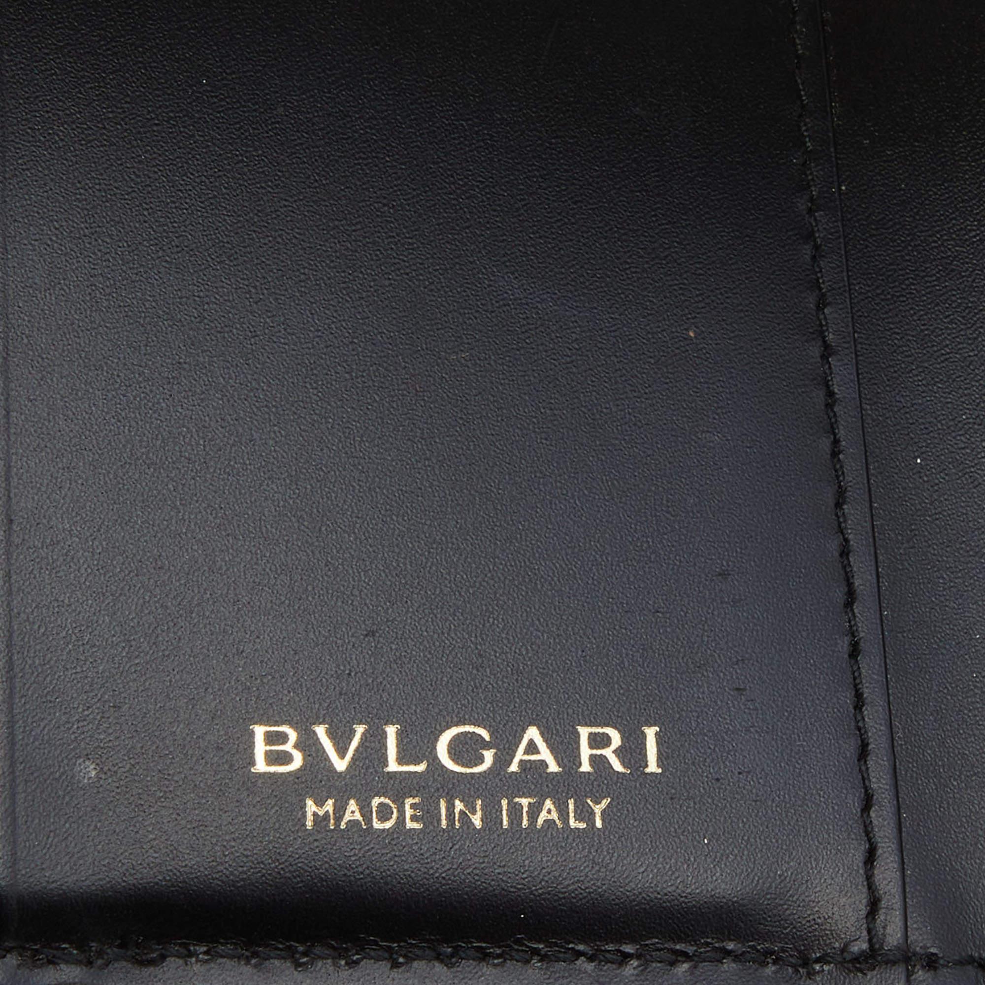 Bvlgari Black Leather B-Zero1 Trifold Wallet 5
