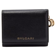 Bvlgari Schwarzes Leder B-Zero1 Trifold Wallet