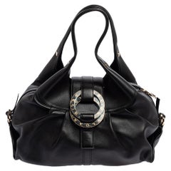 Bvlgari Black Leather Chandra Hobo