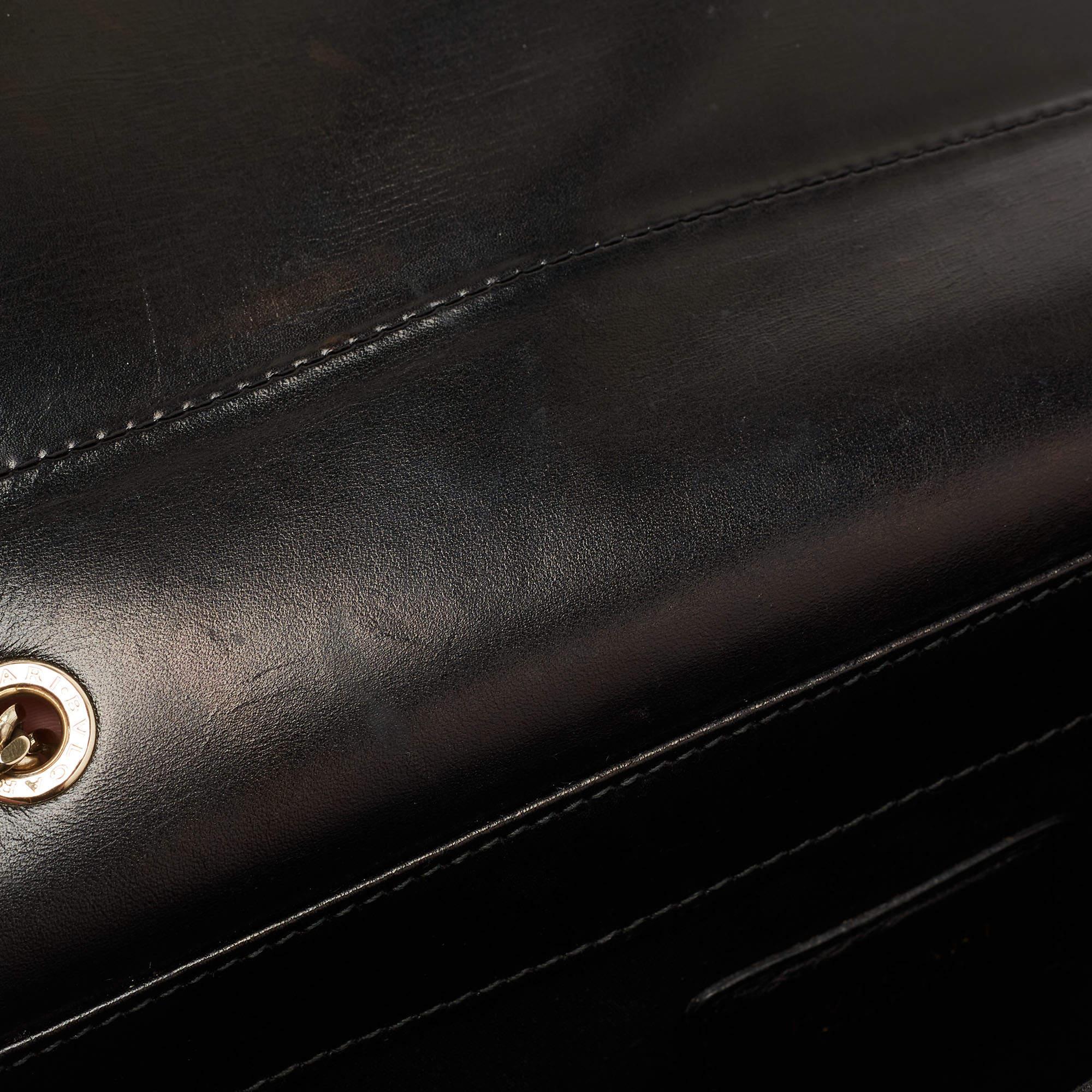 Bvlgari Black Leather Fiore Perspicio Shoulder Bag 6