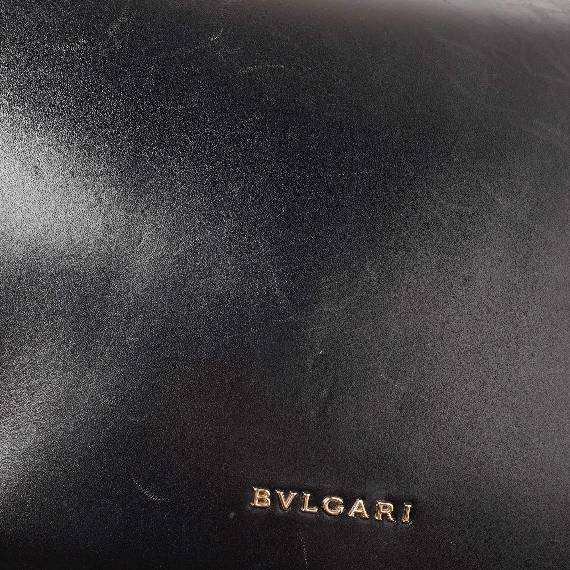 Bvlgari Black Leather Fiore Perspicio Shoulder Bag 10