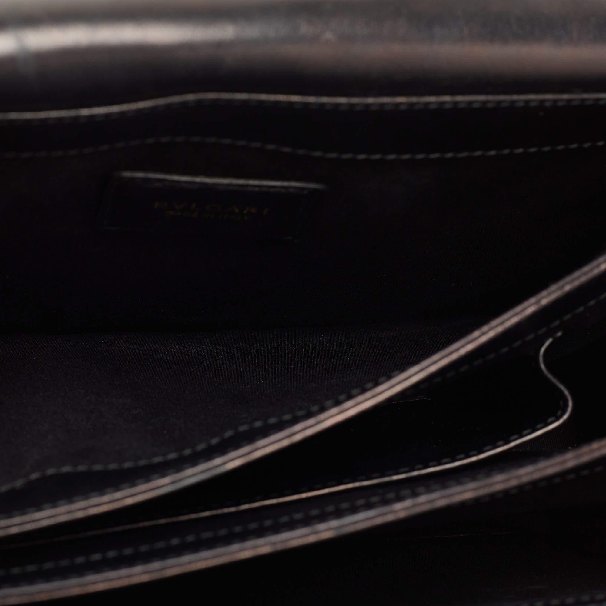 Bvlgari Black Leather Fiore Perspicio Shoulder Bag 3