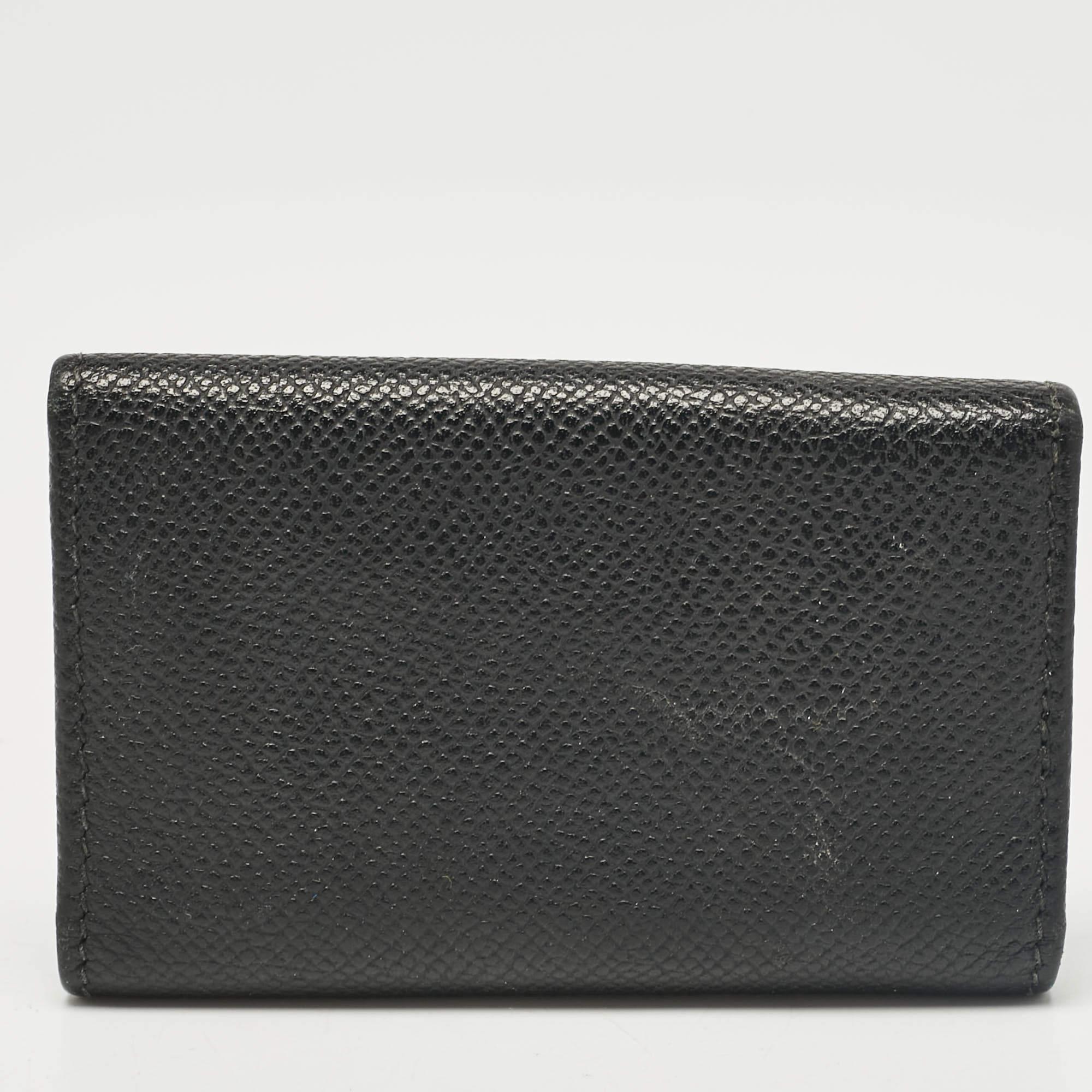 Men's Bvlgari Black Leather Flap Key Holder For Sale