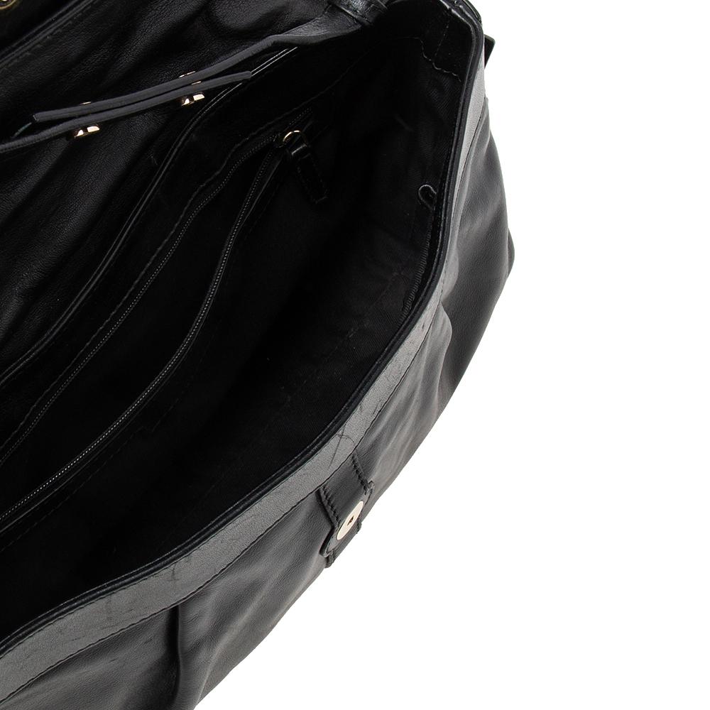 Bvlgari Black Leather Flap Shoulder Bag 4