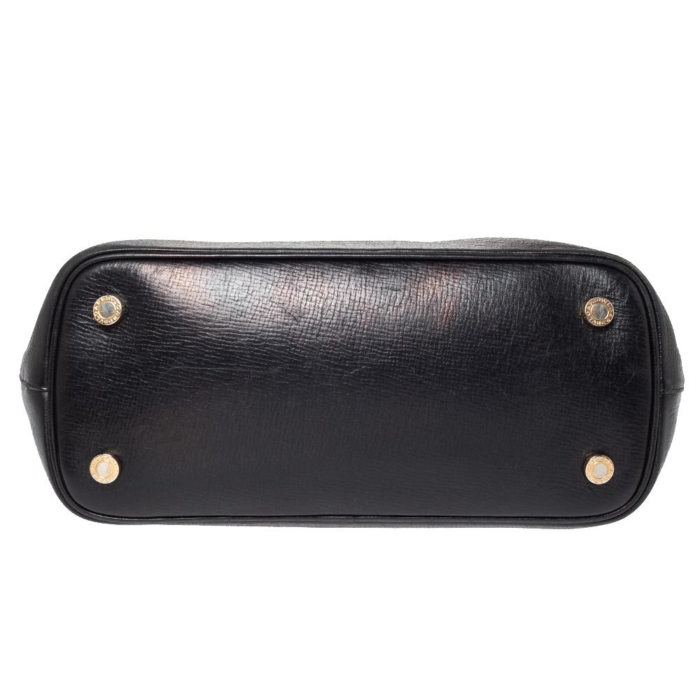 Bvlgari Black Leather Isabella Rossellini Top Handle Bag 4