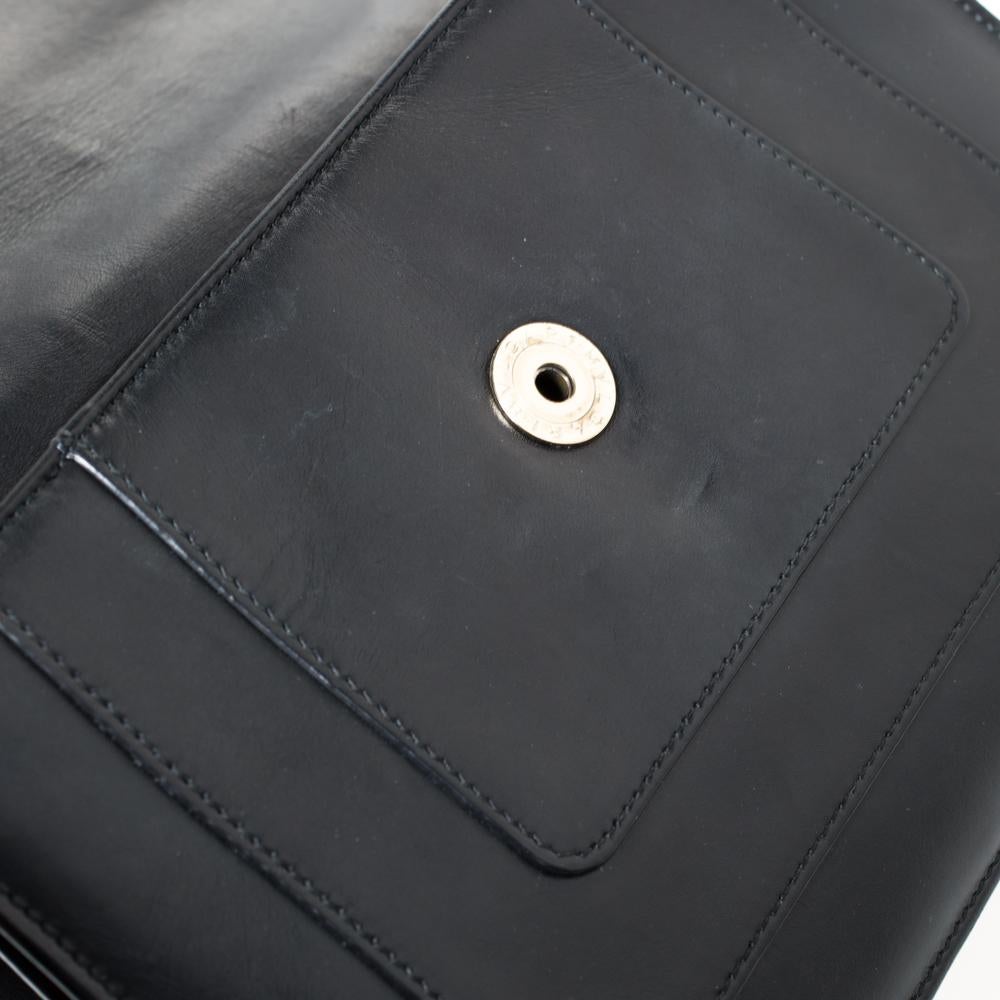 Bvlgari Schwarzes Leder Medium Serpenti Forever Flap Umhängetasche 8