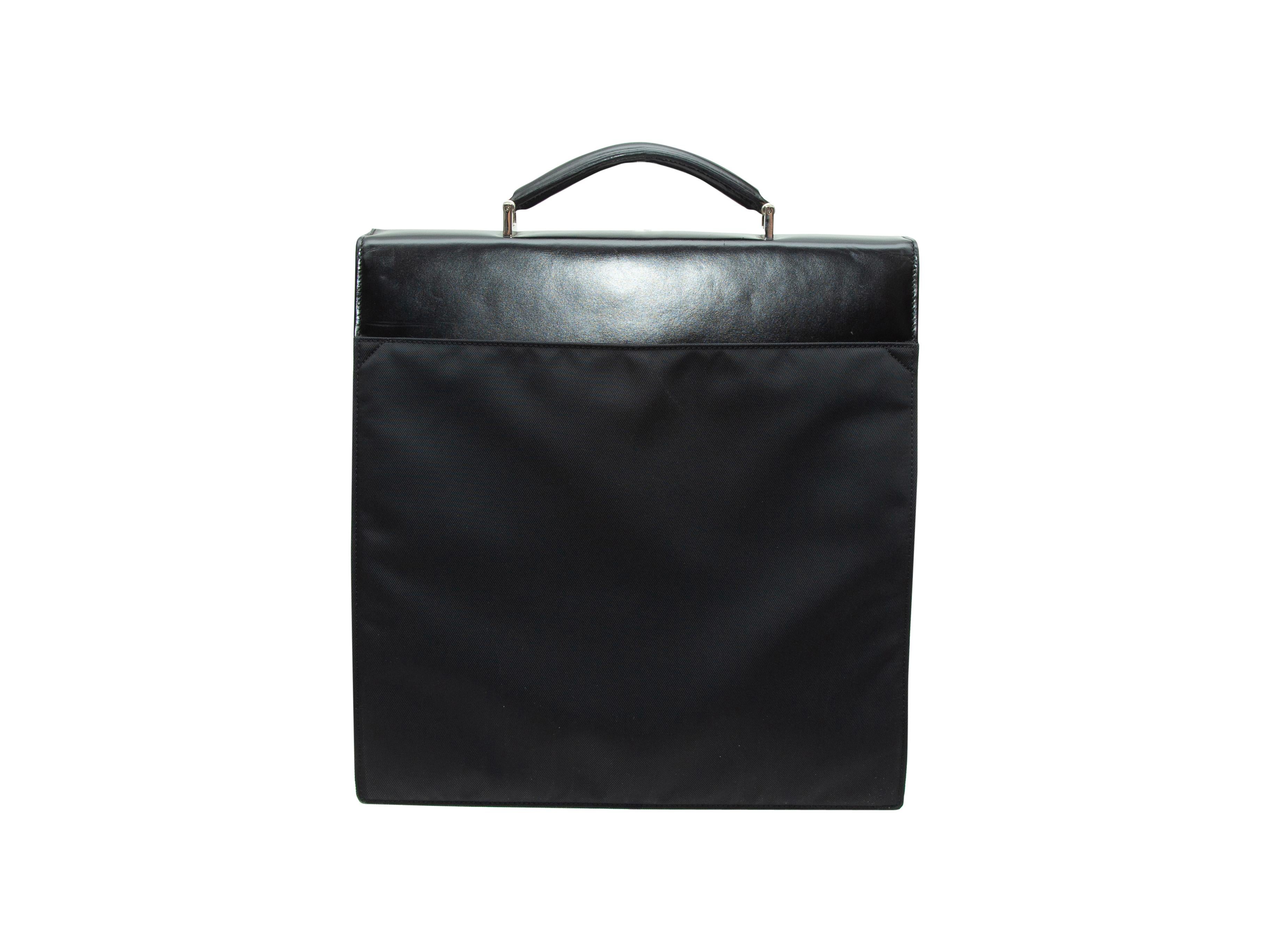 Women's Bvlgari Black Leather & Nylon Briefcase