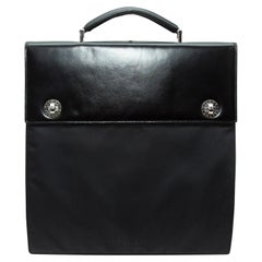 Bvlgari Black Leather & Nylon Briefcase