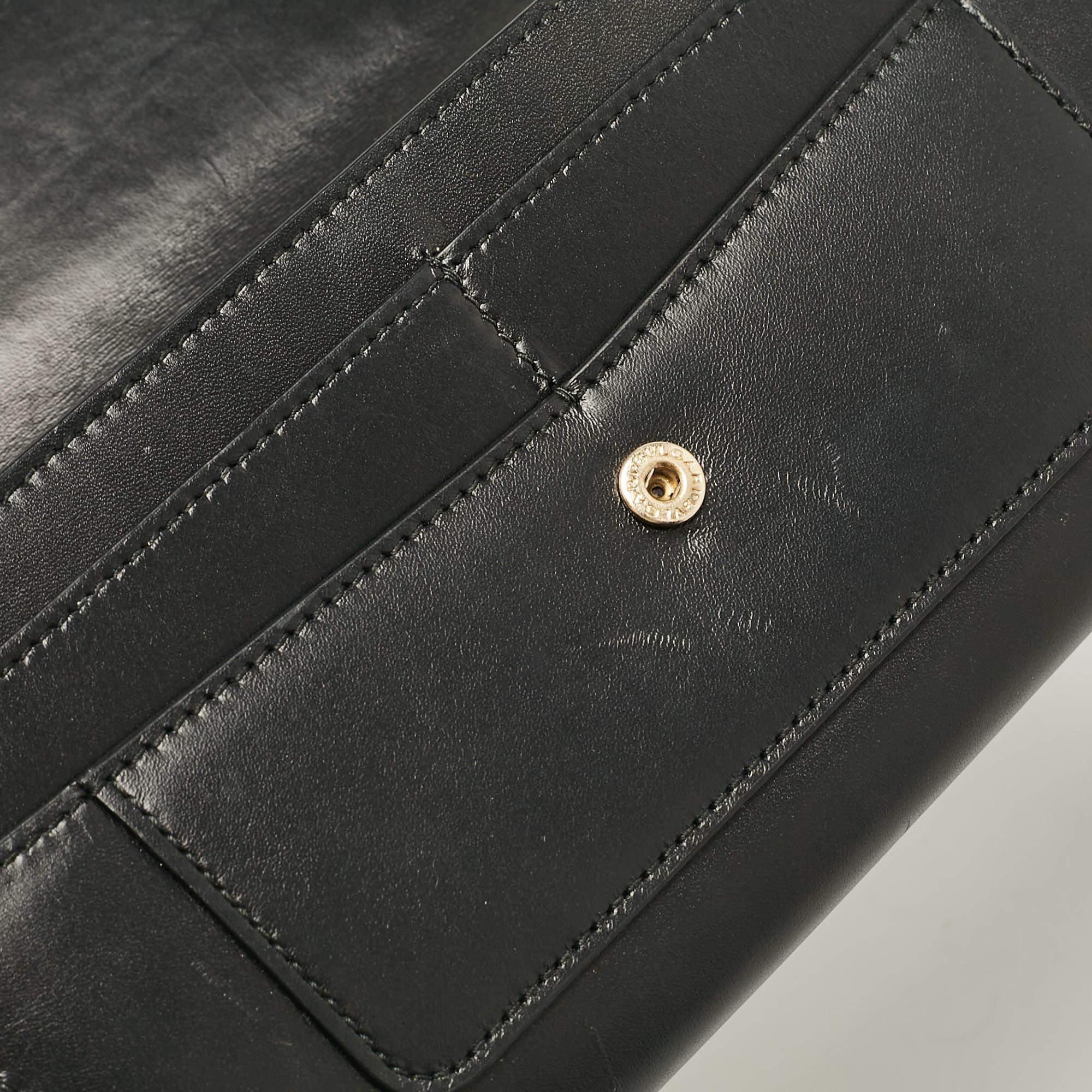 Bvlgari Black Leather Serpenti Forever Continental Wallet 1