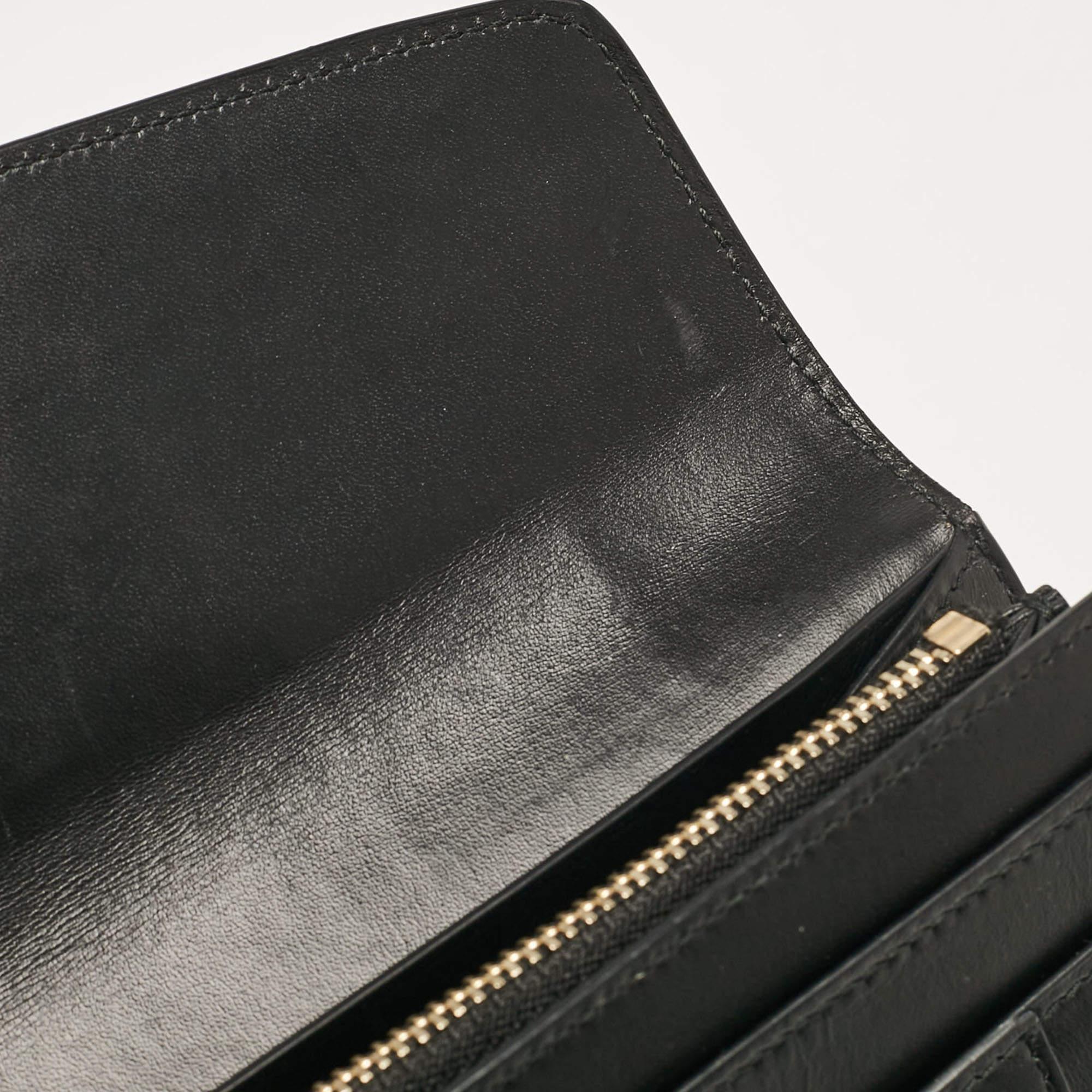 Bvlgari Black Leather Serpenti Forever Continental Wallet 2