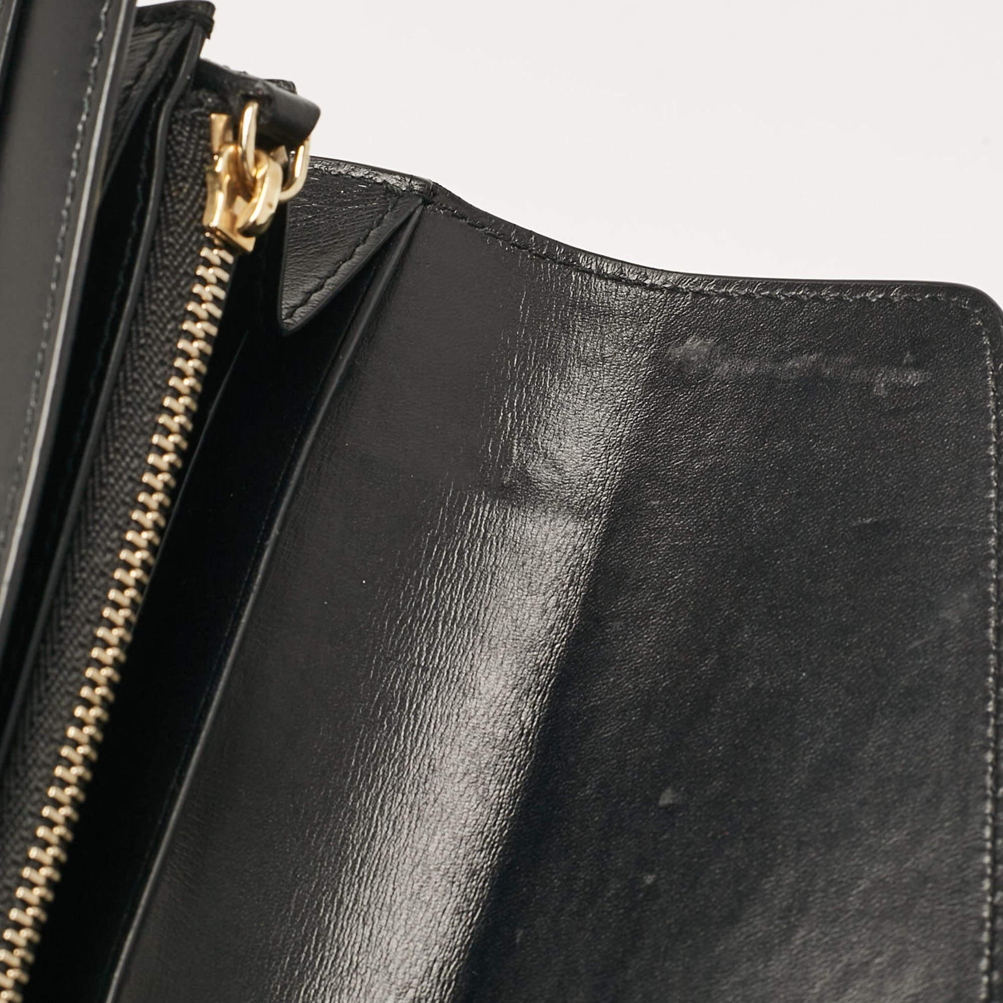 Bvlgari Black Leather Serpenti Forever Continental Wallet 3