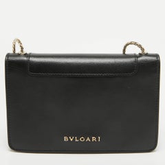 Bvlgari Cartera Serpenti Forever de Piel Negra con Cadena