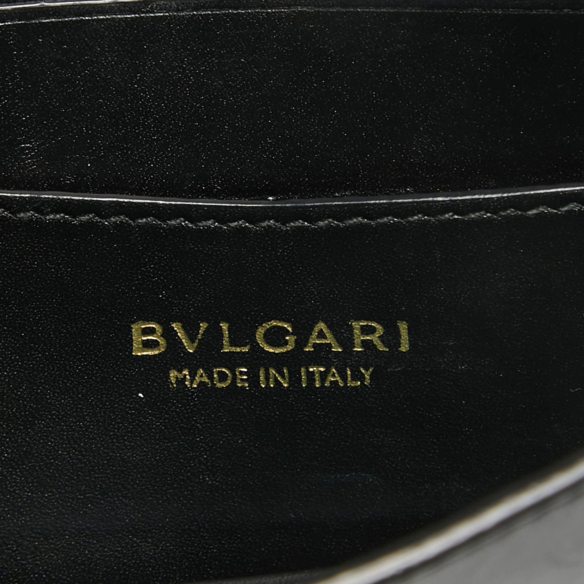 Bvlgari Black Leather Serpenti Forever Wallet on Chain For Sale 1