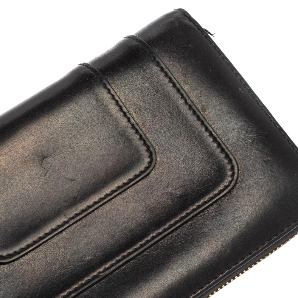 Women's Bvlgari Black Leather Serpenti Forever Zip Around Wallet