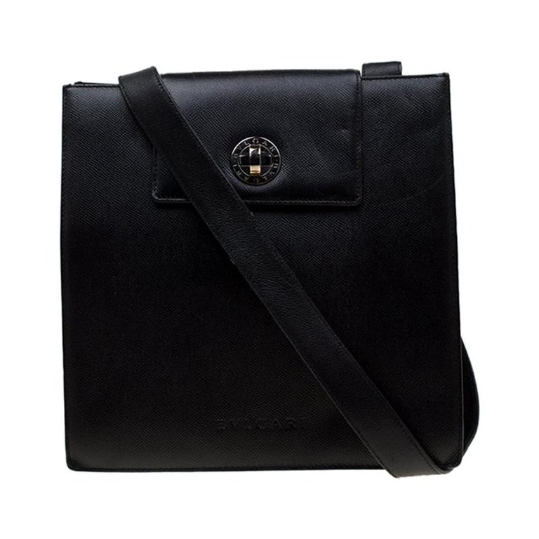 Bvlgari Black Leather Shoulder Bag For Sale at 1stDibs