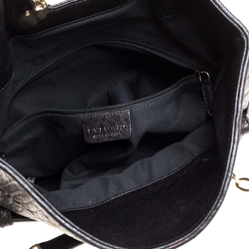 Bvlgari Black Leather Small Leoni Shoulder Bag 2