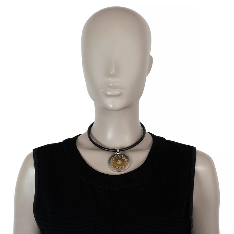 Bvlgari black rubber TONDO SUN Choker Necklace bulgari photo 2