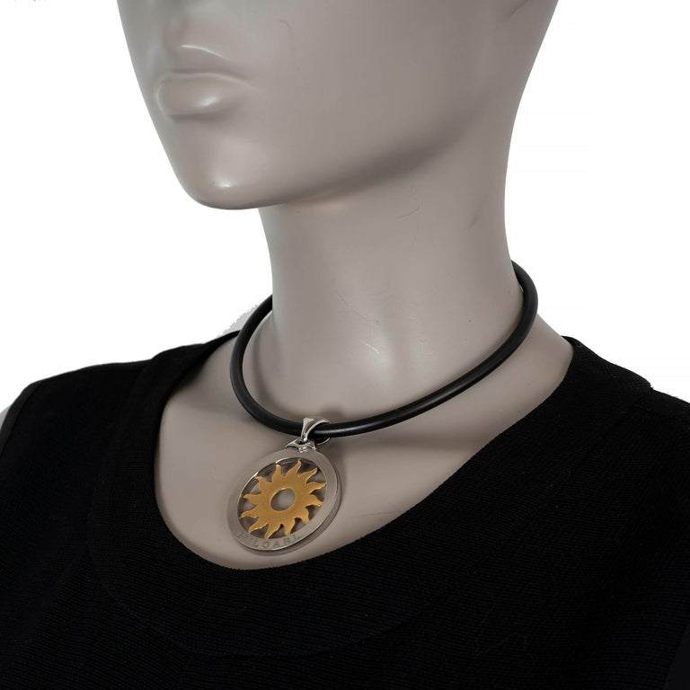 Bvlgari black rubber TONDO SUN Choker Necklace bulgari photo 3