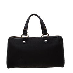 Cartera de lona con logotipo negro Bvlgari