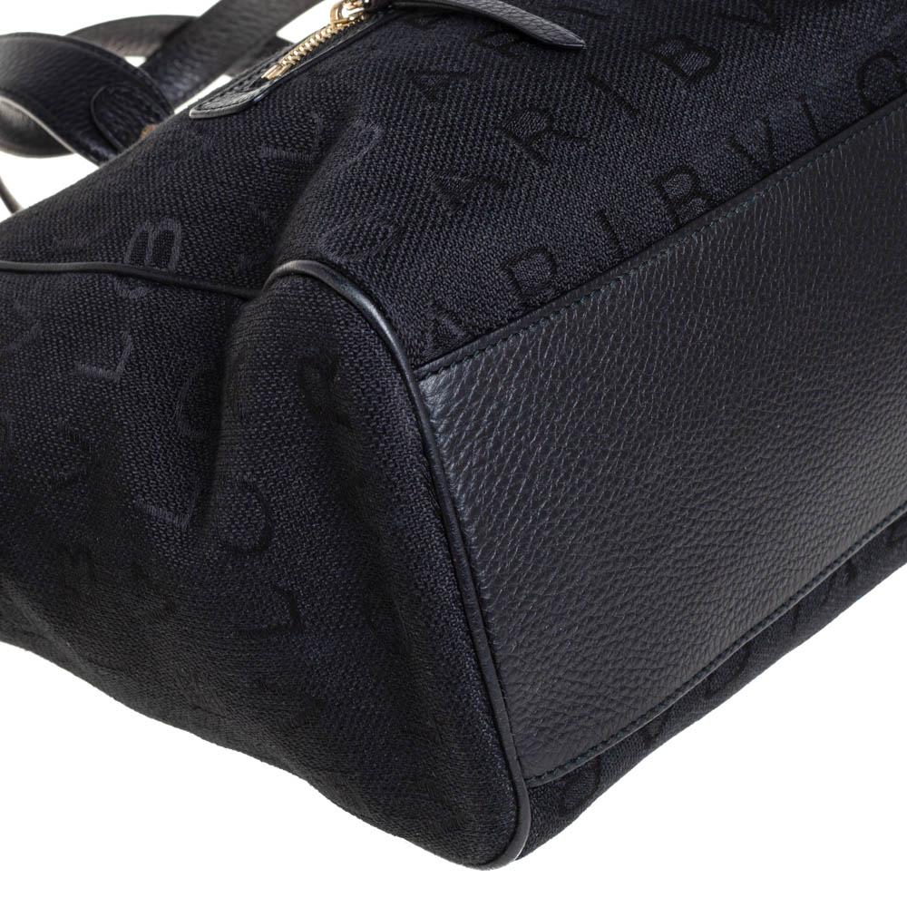 Bvlgari Black Logo Mania Canvas and Leather Boston Duffel Bag 4