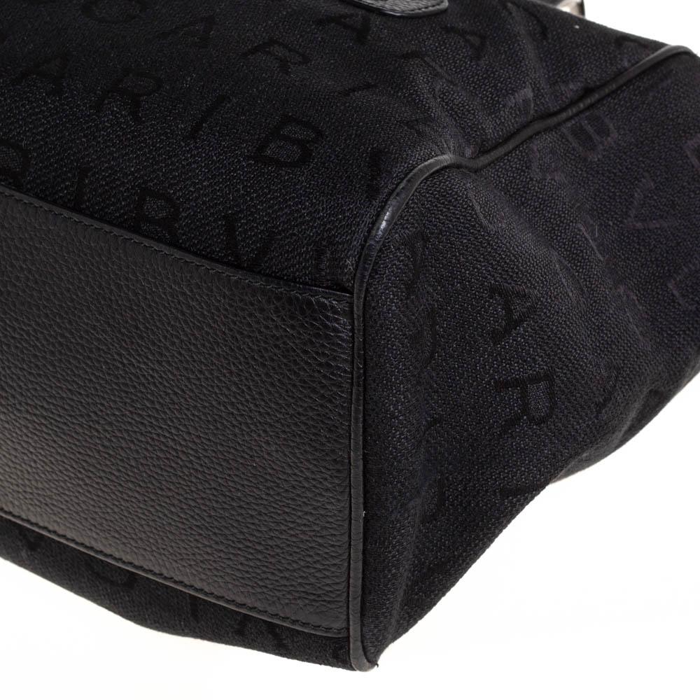 Bvlgari Black Logo Mania Canvas and Leather Boston Duffel Bag 6