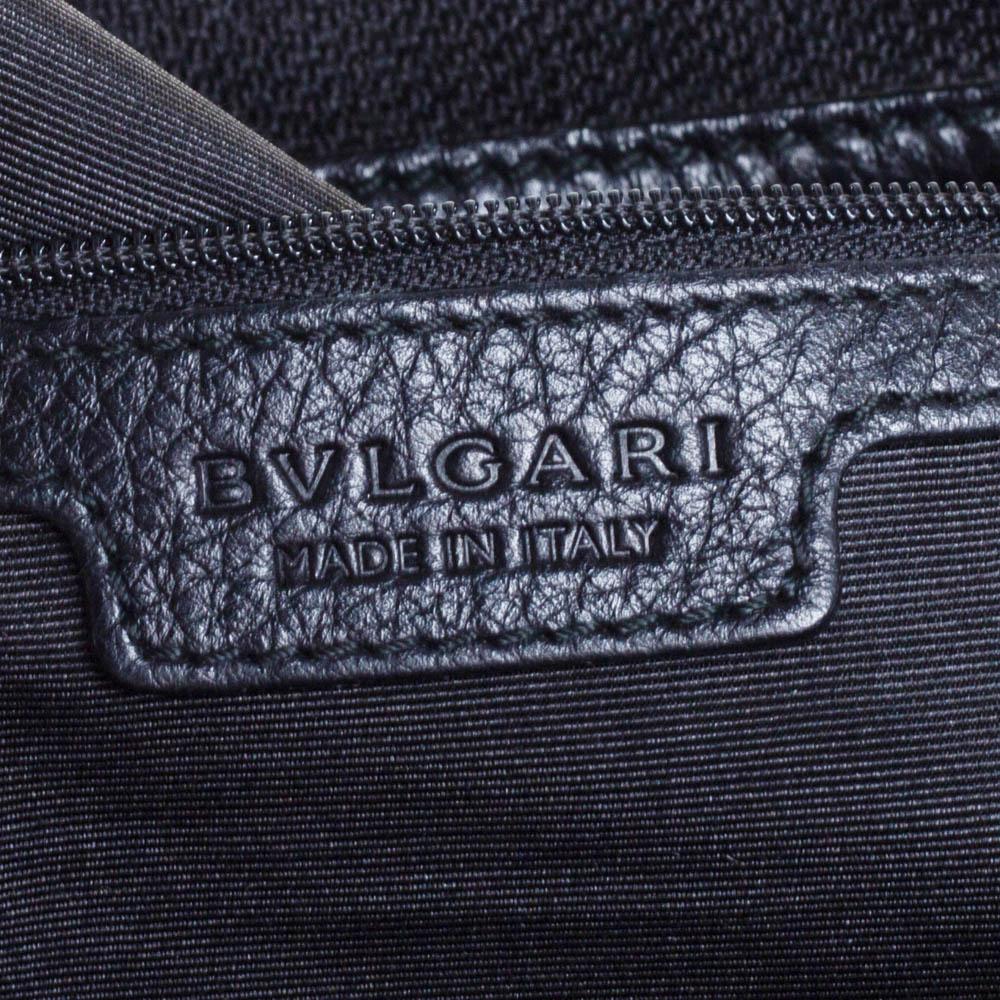 Bvlgari Black Logo Mania Canvas and Leather Boston Duffel Bag 1