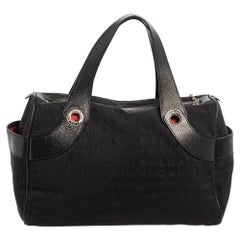 Used Bvlgari Black Monogram Canvas and Leather Satchel