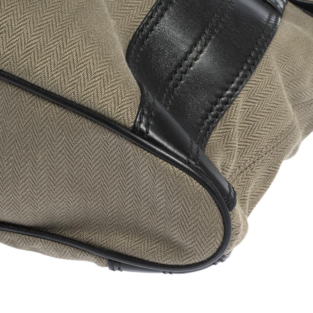 Bvlgari Black/Pale Green Fabric and Leather Leoni Shoulder Bag 3