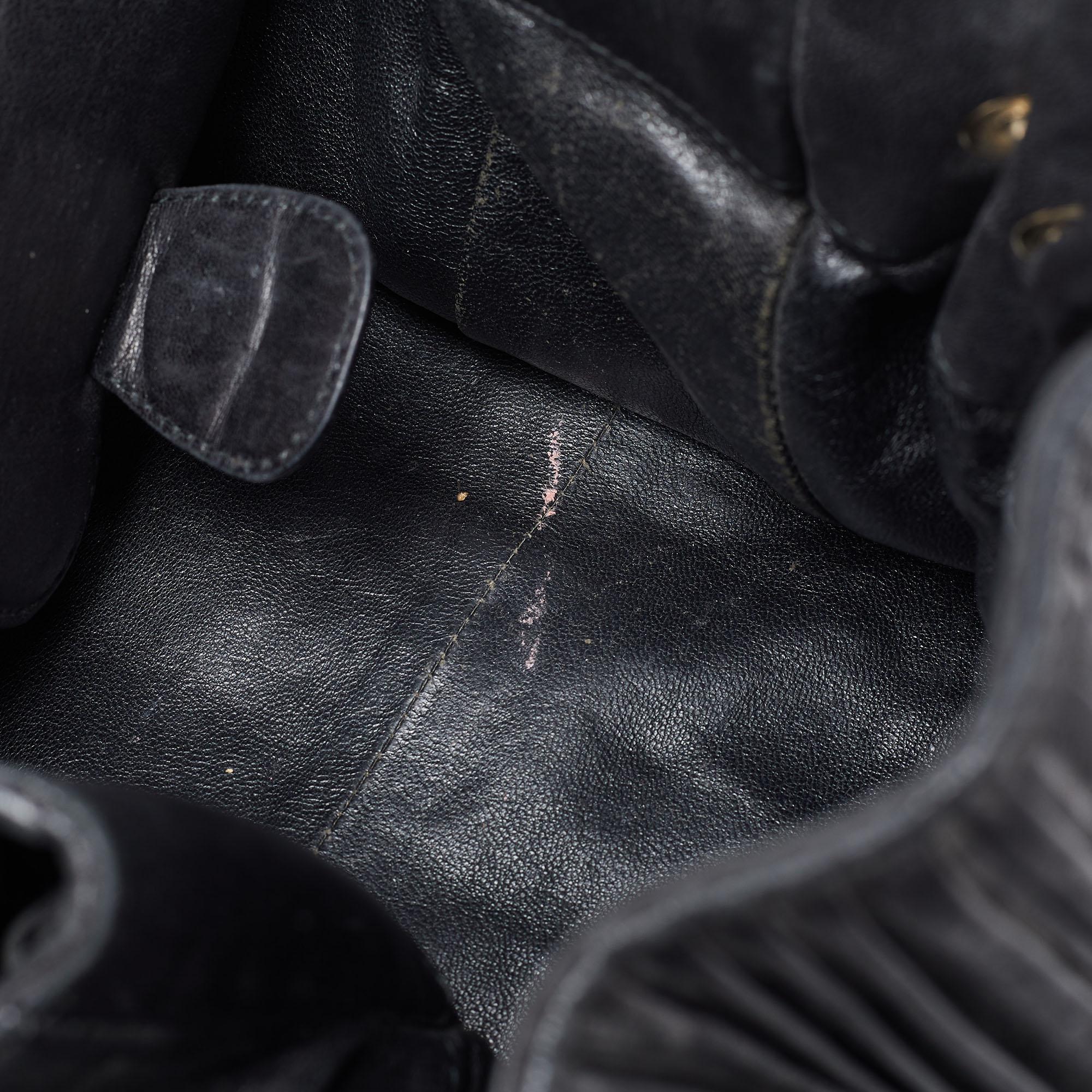 Bvlgari Black Pleated Leather Twistino Tina Shopper Tote 10