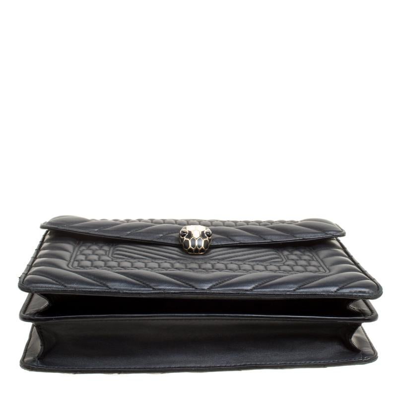 Bvlgari Black Quilted Leather Medium Serpenti Forever Shoulder Bag 2