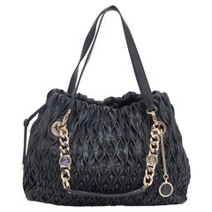 Bvlgari Black Quilted Leather Monette Tote