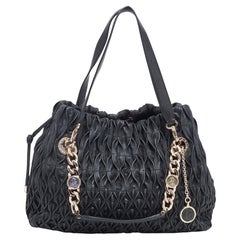 Bvlgari Schwarze gesteppte Monette-Tasche aus Leder