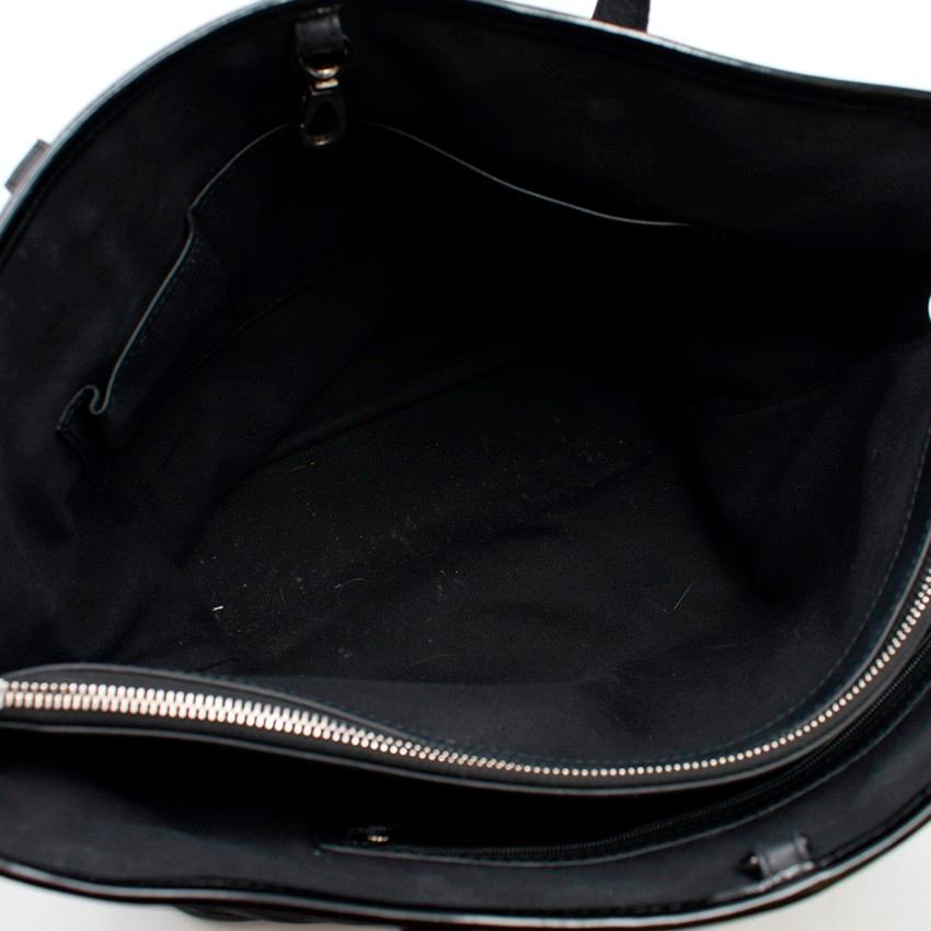 Bvlgari Black Quilted Patent Leather Tote Bag 3