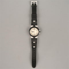 BVLGARI Black Rubber Matte Silver Aluminum l DIAGONO Watch