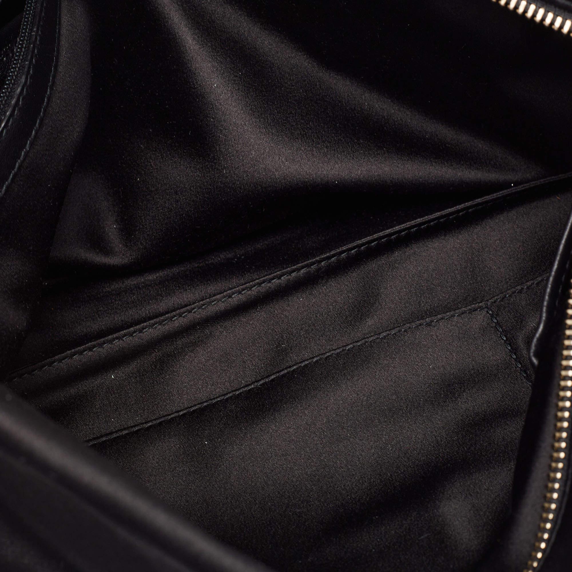 Bvlgari Black Satin Embellished Clutch 3
