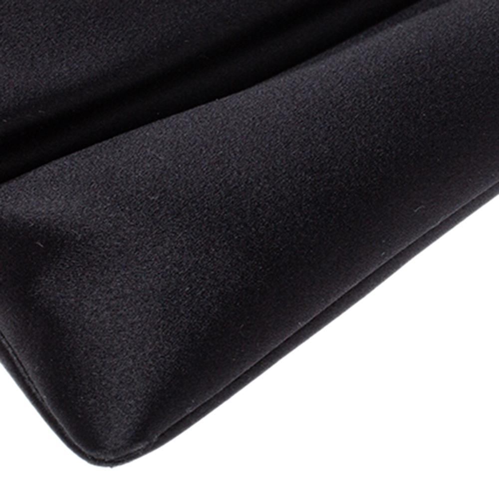 Bvlgari Black Satin Monete Clutch 6