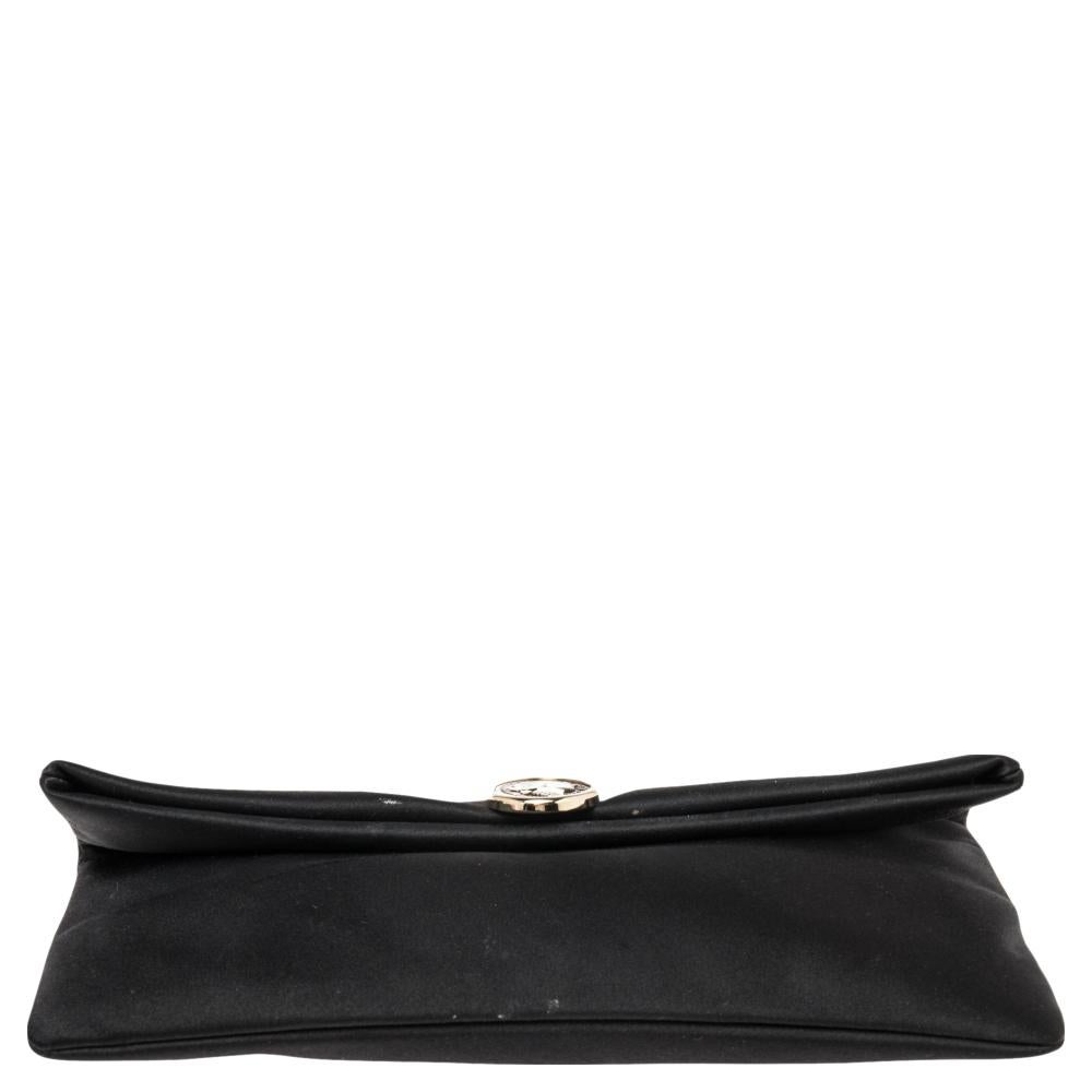 Women's Bvlgari Black Satin Monete Clutch