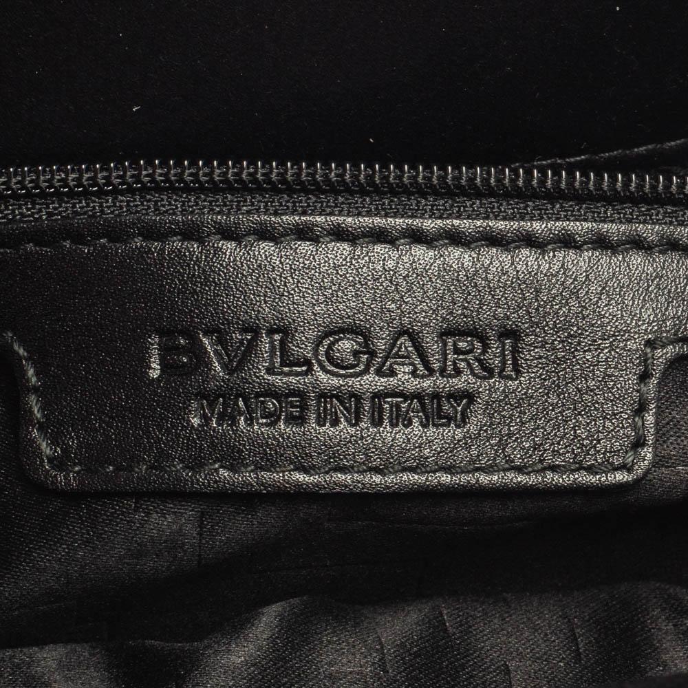 Bvlgari Schwarz Satin Monete Clutch 2