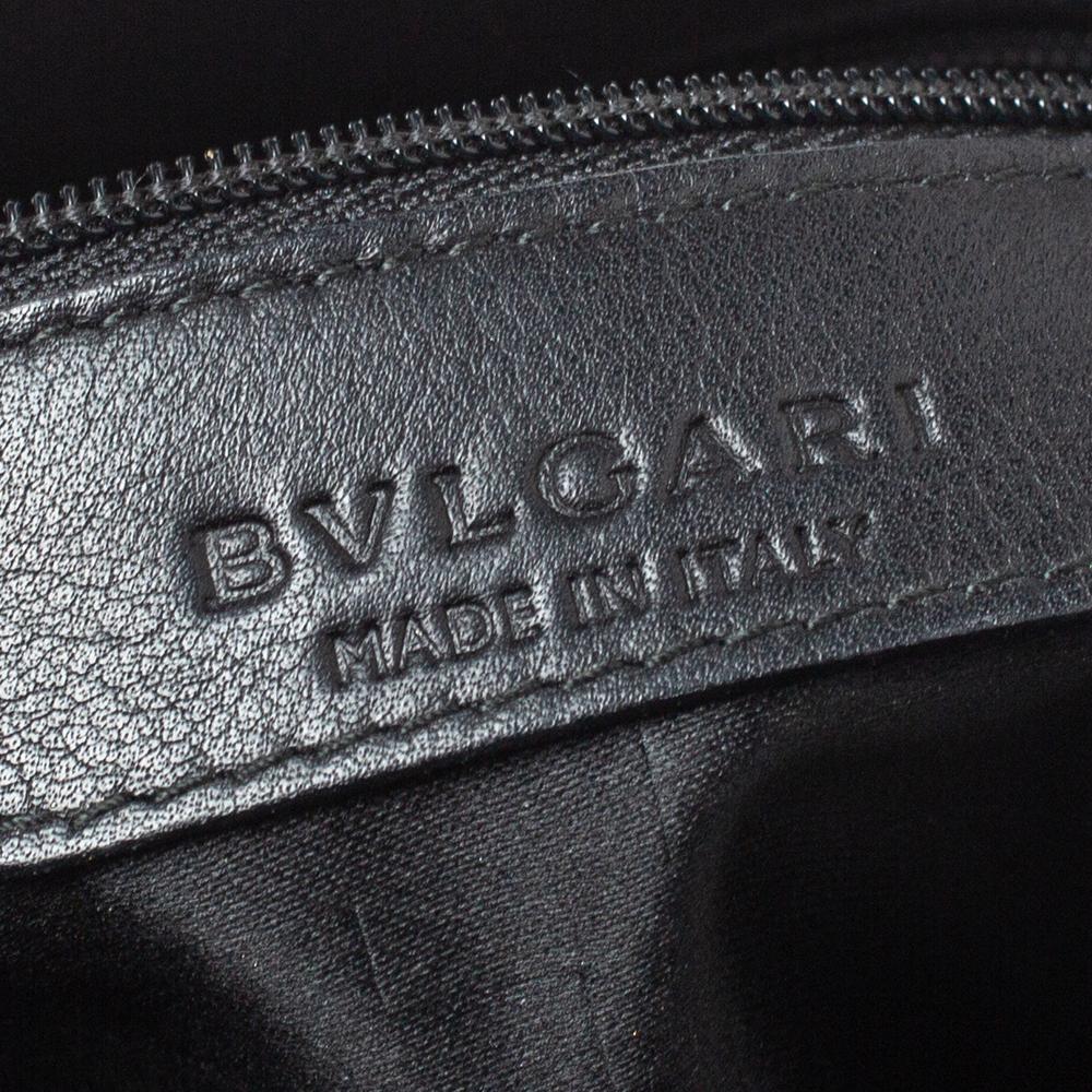 Bvlgari Black Satin Monete Clutch 5