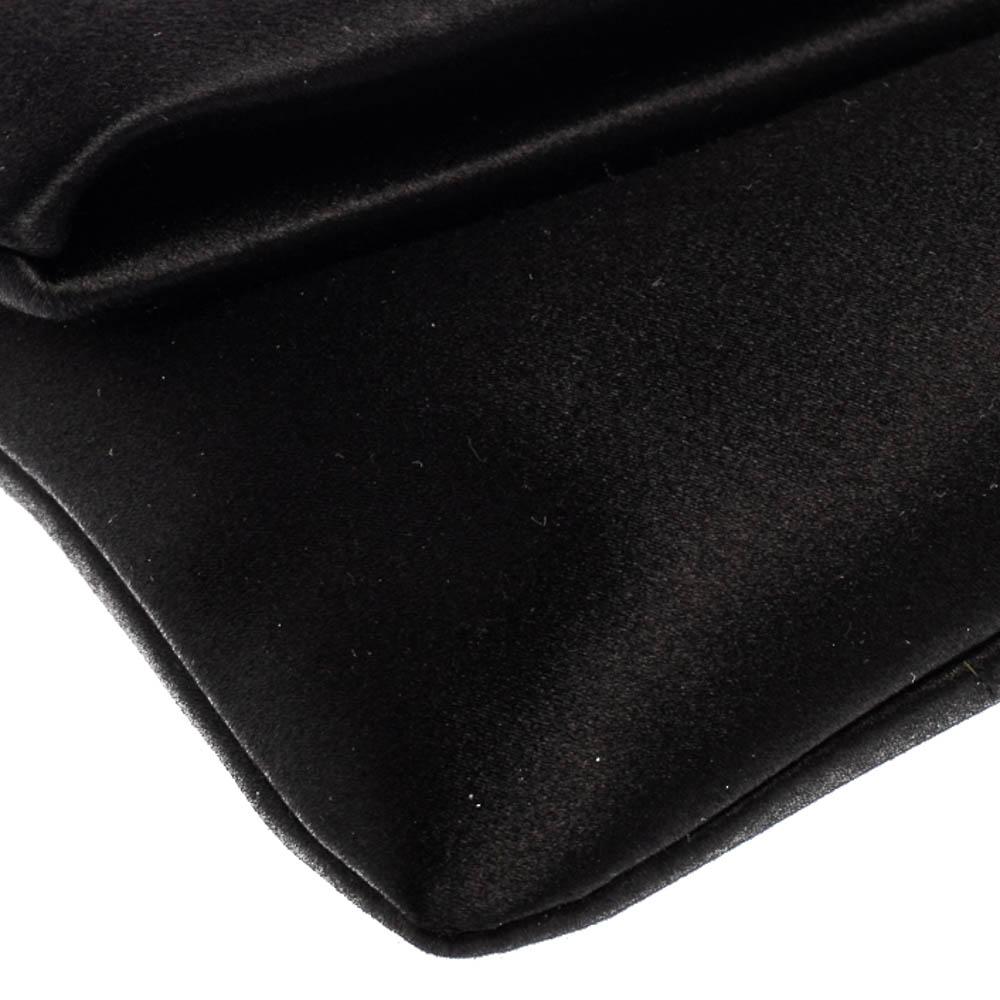 Bvlgari Black Satin Monete Clutch 5