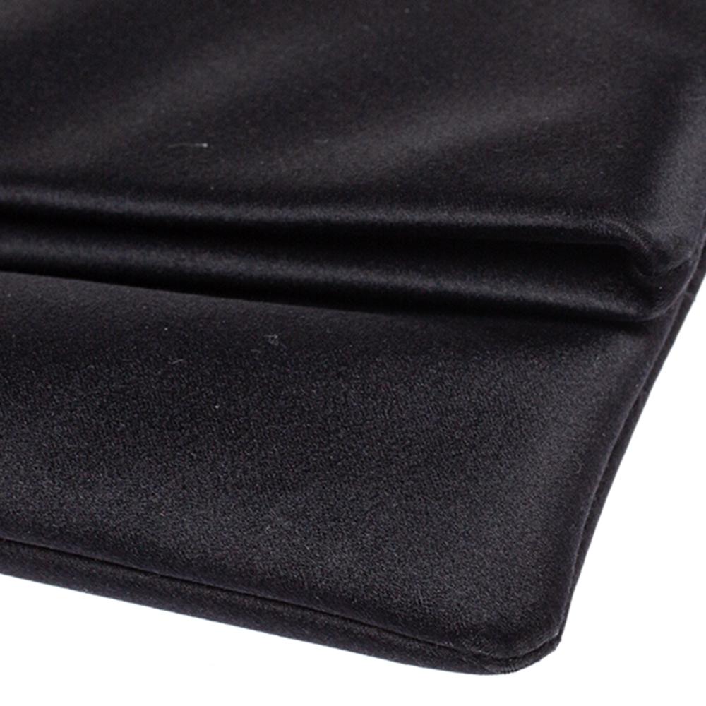 Bvlgari Black Satin Monete Clutch 5