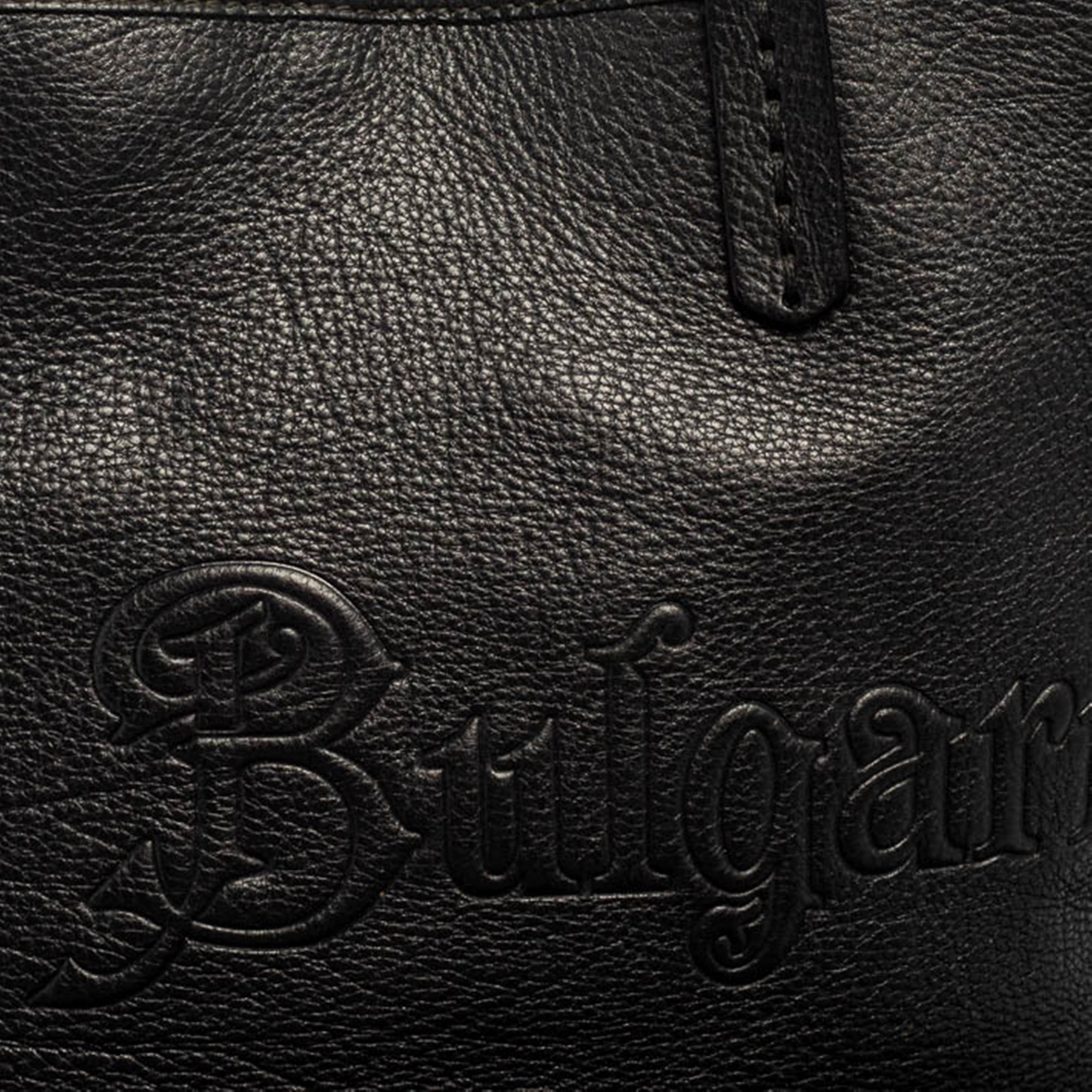 Bvlgari Black Soft Leather Sotirio Tote 6